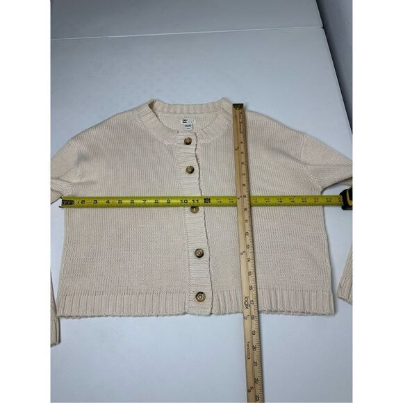 Billabong Women’s Cotton Blend Knit Crop Cardigan Buttoned Sz S Oversized - Picture 8 of 11